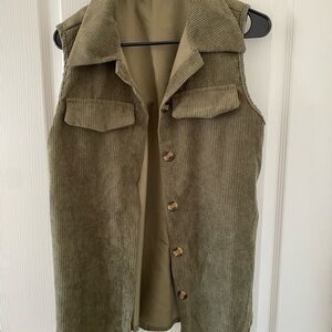 SHEIN Olive Corduroy Vest